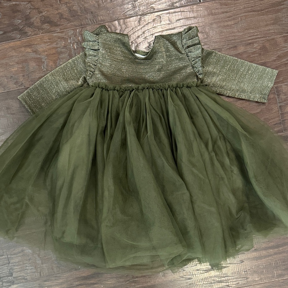 Elegant Olive Green Kids Formal Dress